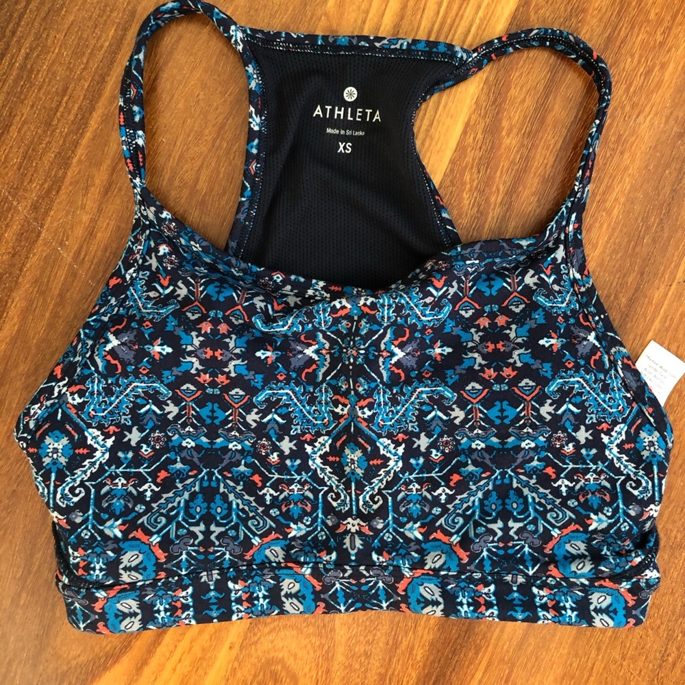 athleta floral print sports bra size XS